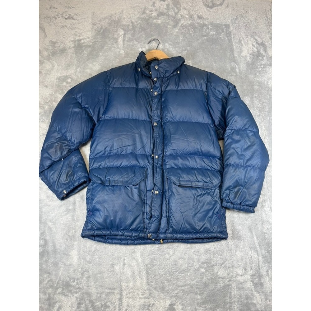 Vintage 70's 80's The North Face Goose Down Puffer Jacket Men's Medium Navy Blue